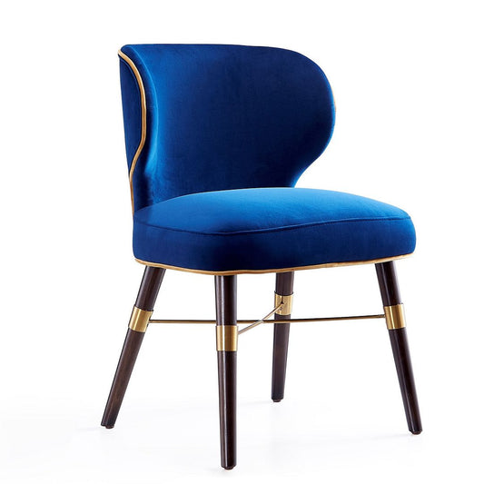 Manhattan Comfort Strine Royal Blue Velvet Dining Chair | Dining Chairs | Modishstore