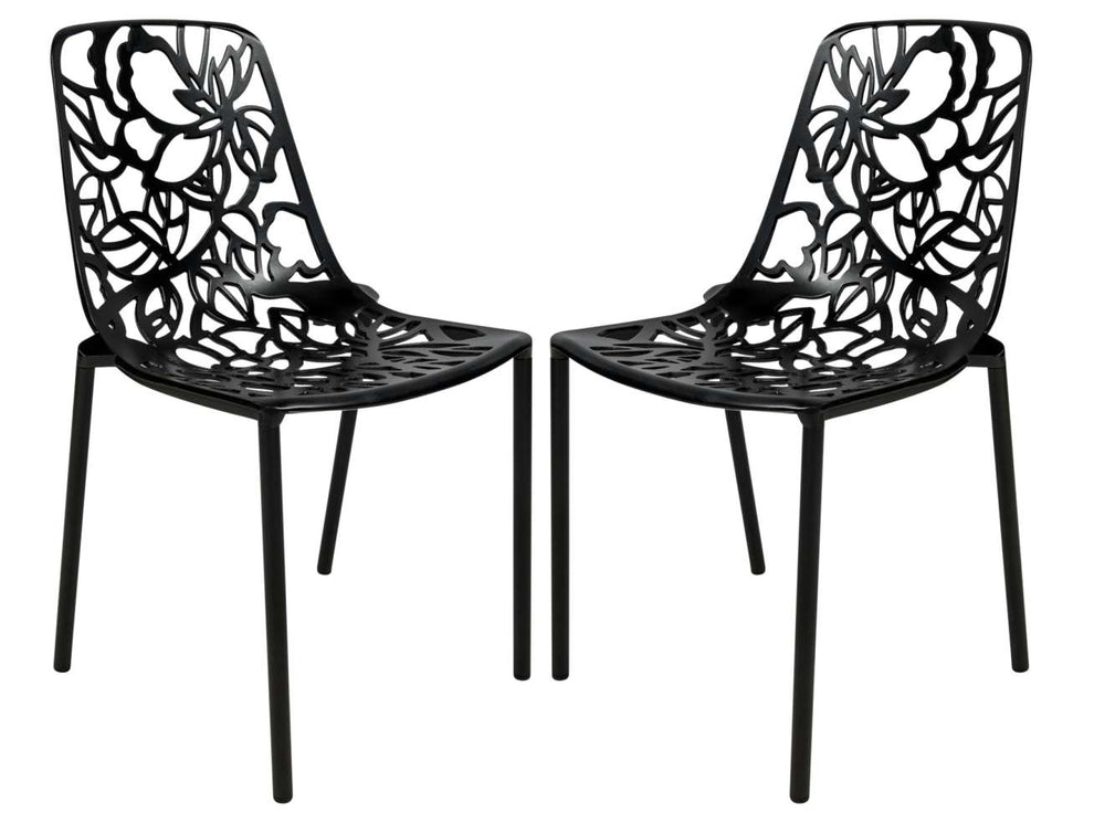 LeisureMod Modern Devon Aluminum Chair, Set of 2 | Side Chairs | Modishstore - 3