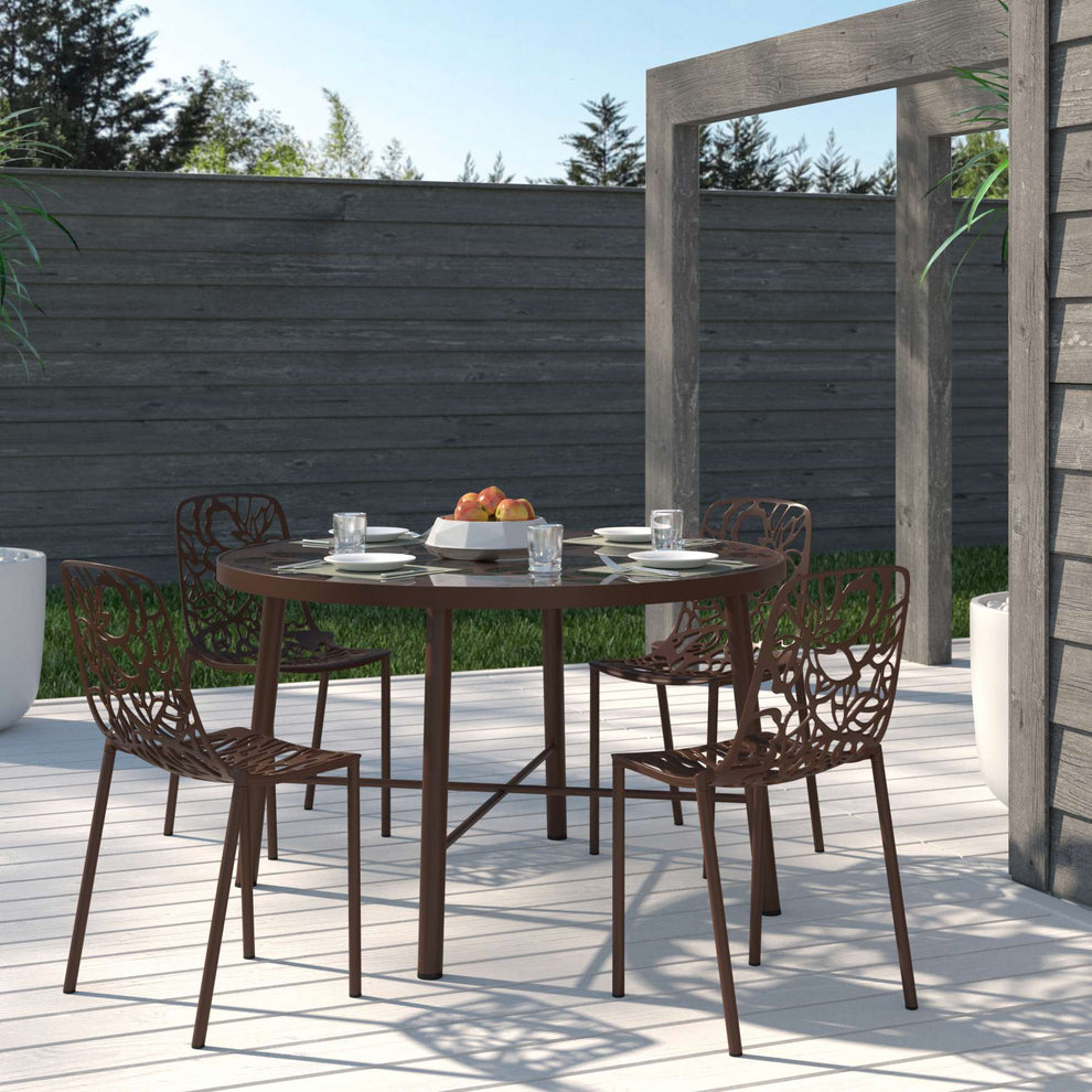 LeisureMod Modern Devon Aluminum Chair, Set of 4 | Dining Chairs | Modishstore - 10