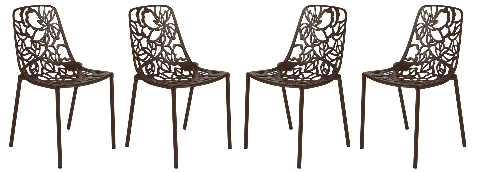 LeisureMod Modern Devon Aluminum Chair, Set of 4 | Dining Chairs | Modishstore - 9