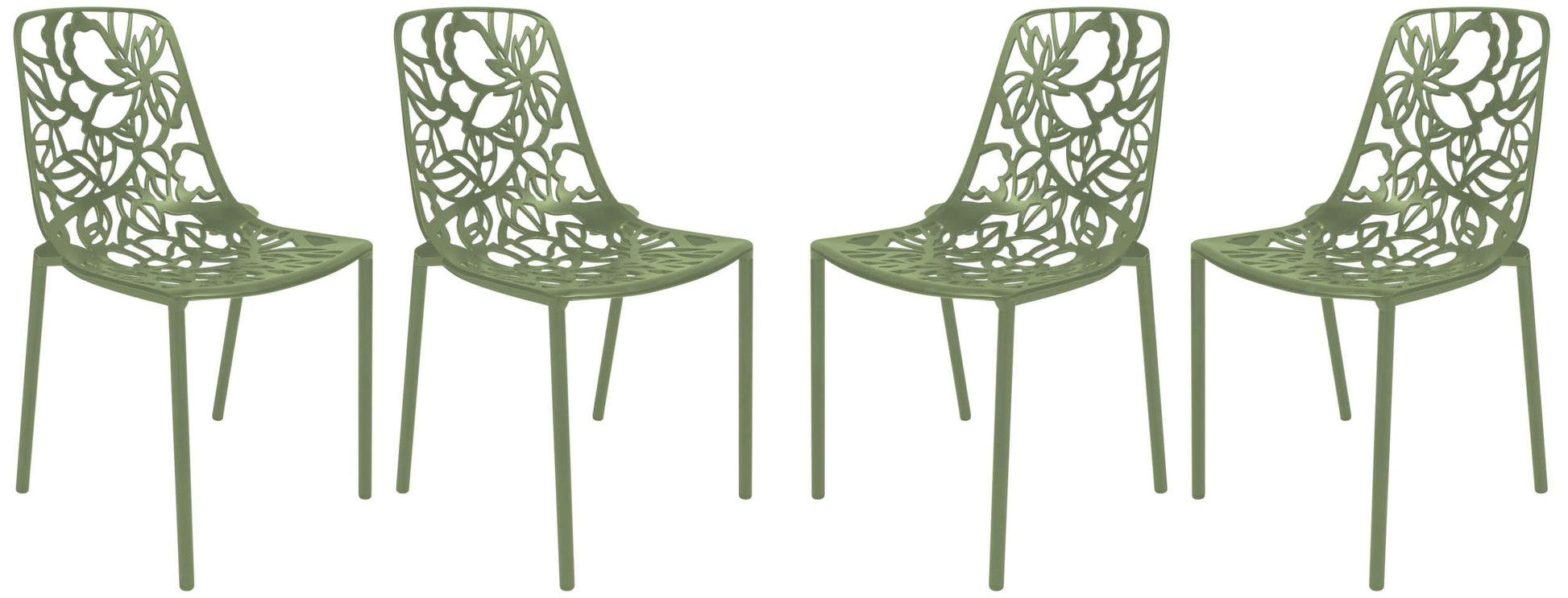LeisureMod Modern Devon Aluminum Chair, Set of 4 | Dining Chairs | Modishstore - 12