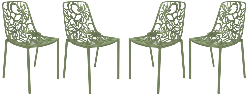 LeisureMod Modern Devon Aluminum Chair, Set of 4 | Dining Chairs | Modishstore - 12