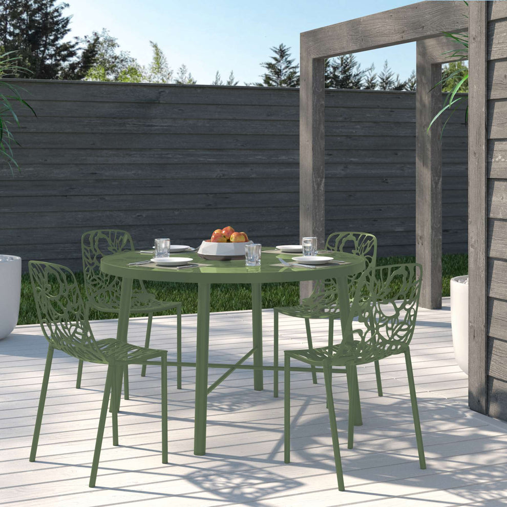 LeisureMod Modern Devon Aluminum Chair, Set of 4 | Dining Chairs | Modishstore - 13