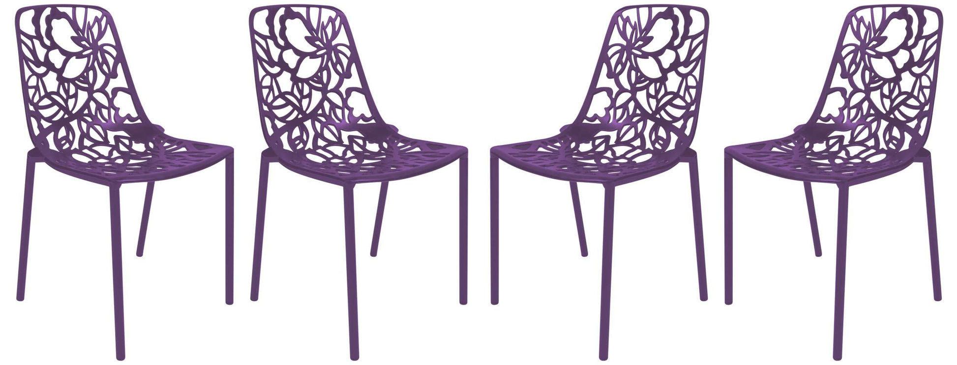 LeisureMod Modern Devon Aluminum Chair, Set of 4 | Dining Chairs | Modishstore - 34