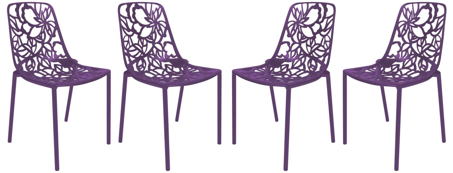 LeisureMod Modern Devon Aluminum Chair, Set of 4 | Dining Chairs | Modishstore - 34