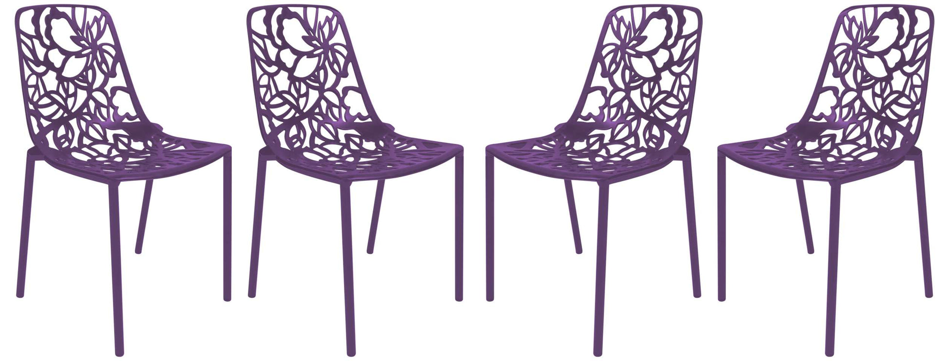 LeisureMod Modern Devon Aluminum Chair, Set of 4 | Dining Chairs | Modishstore - 34