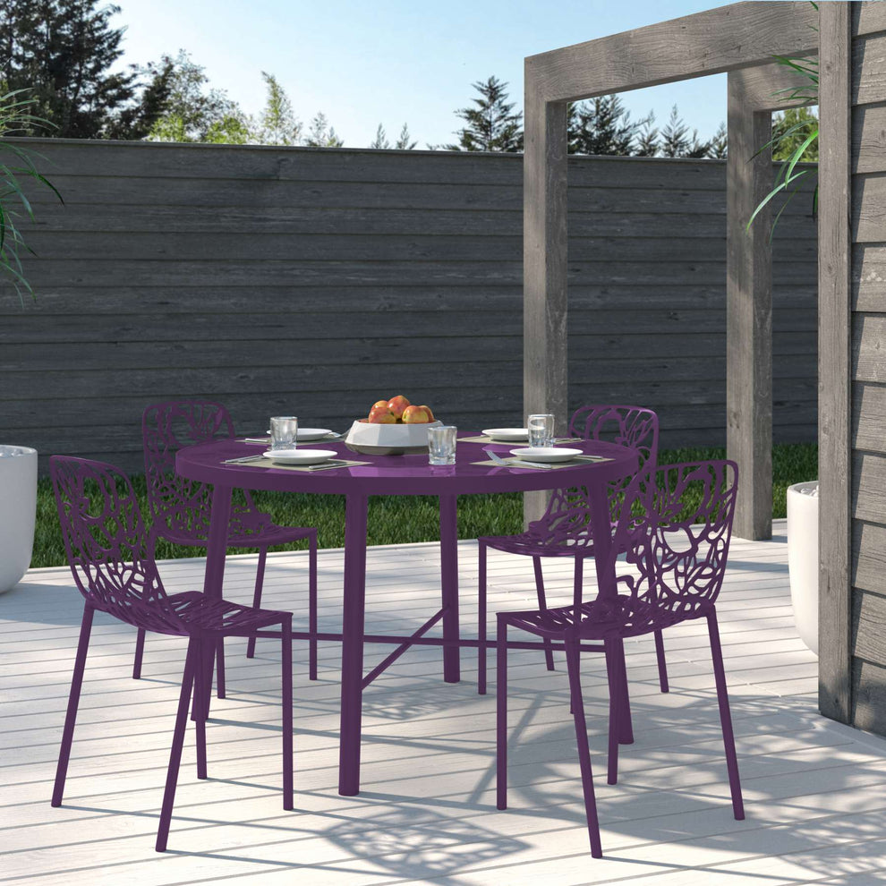 LeisureMod Modern Devon Aluminum Chair, Set of 4 | Dining Chairs | Modishstore - 35