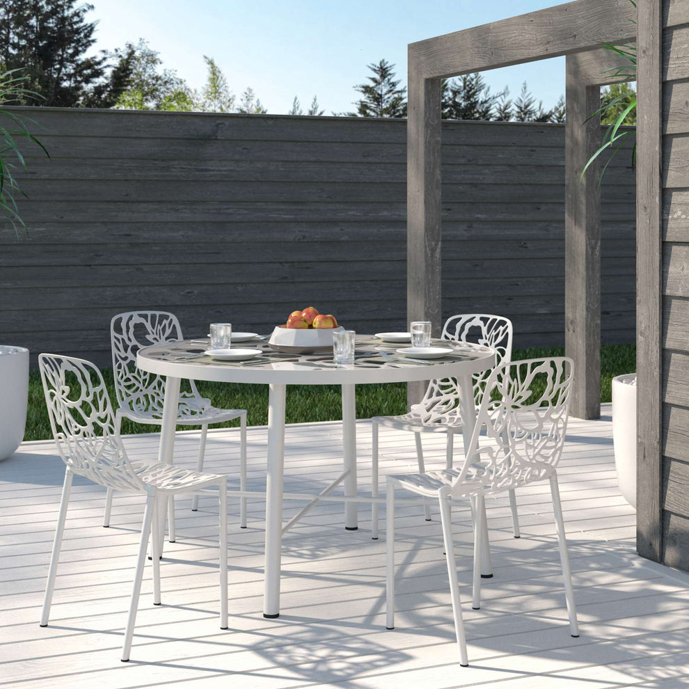 LeisureMod Modern Devon Aluminum Chair, Set of 4 | Dining Chairs | Modishstore - 52