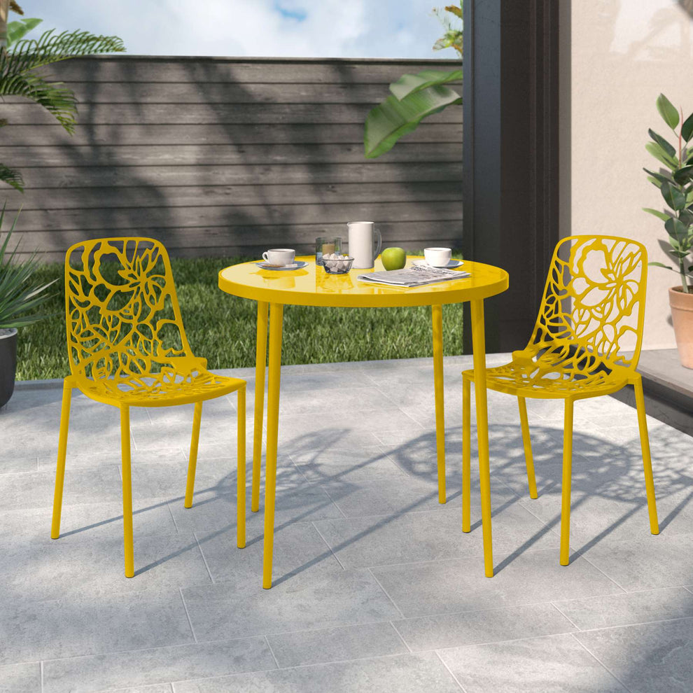 LeisureMod Modern Devon Aluminum Chair, Set of 2 |  | Modishstore - 57