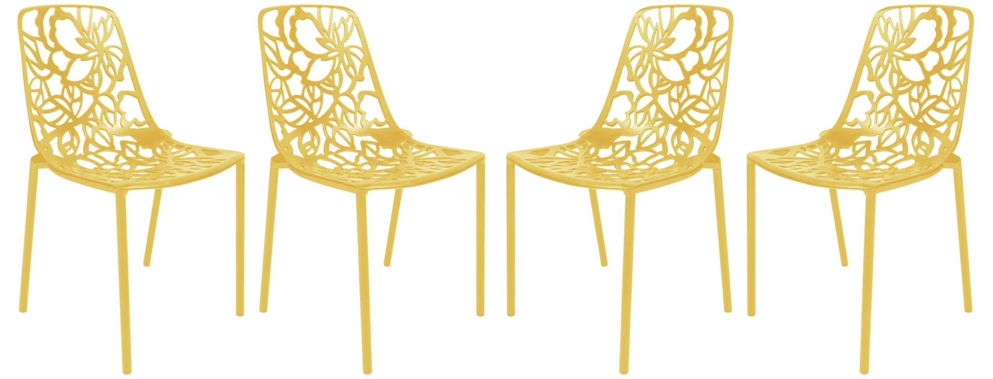 LeisureMod Modern Devon Aluminum Chair, Set of 4 | Dining Chairs | Modishstore - 59