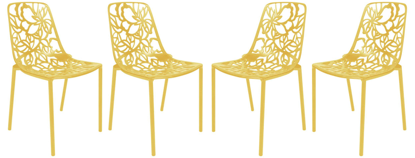 LeisureMod Modern Devon Aluminum Chair, Set of 4 | Dining Chairs | Modishstore - 59