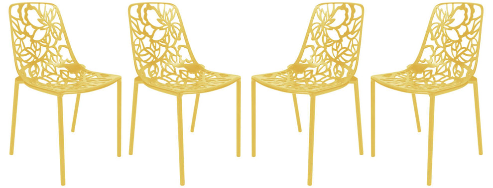 LeisureMod Modern Devon Aluminum Chair, Set of 4 | Dining Chairs | Modishstore - 59