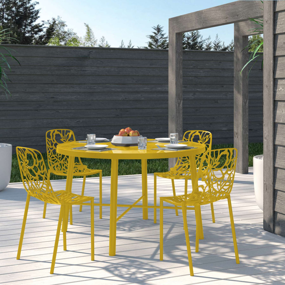 LeisureMod Modern Devon Aluminum Chair, Set of 4 | Dining Chairs | Modishstore - 60