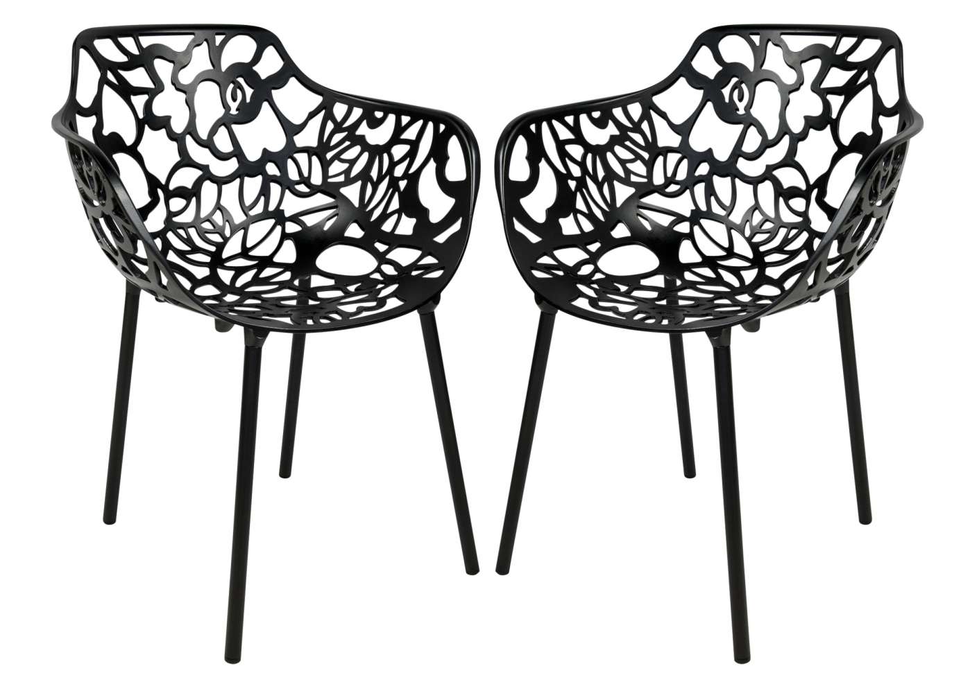 LeisureMod Modern Devon Aluminum Armchair, Set of 2 | Outdoor Chairs | Modishstore - 3