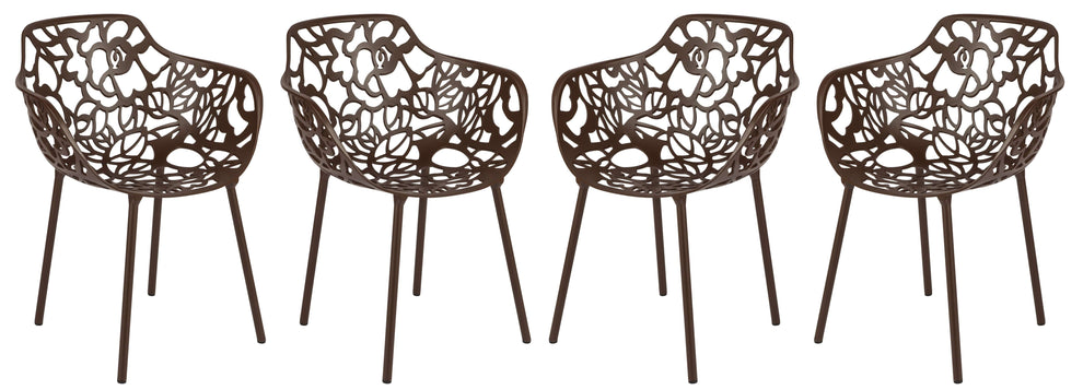 LeisureMod Modern Devon Aluminum Armchair, Set of 4 | Outdoor Chairs | Modishstore - 8
