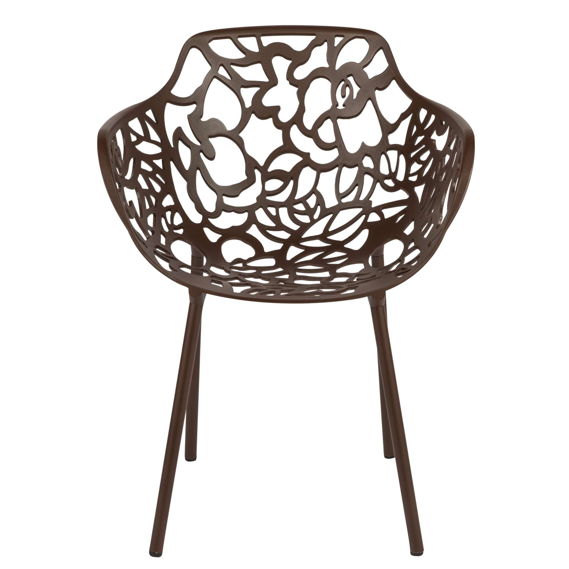LeisureMod Modern Devon Aluminum Armchair, Set of 4 | Outdoor Chairs | Modishstore