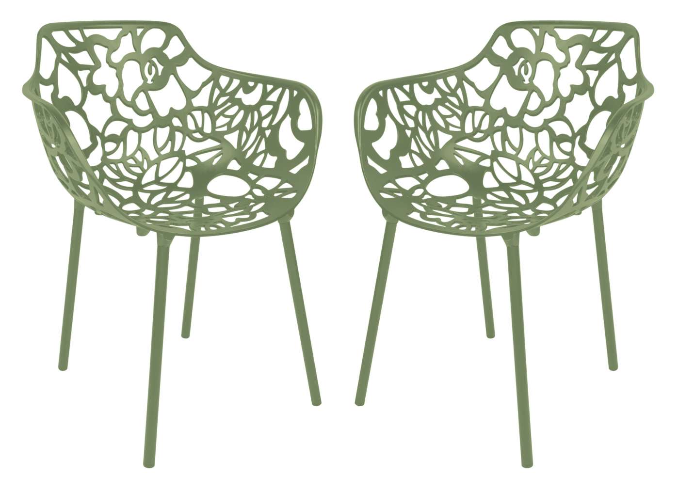 LeisureMod Modern Devon Aluminum Armchair, Set of 2 | Outdoor Chairs | Modishstore - 10