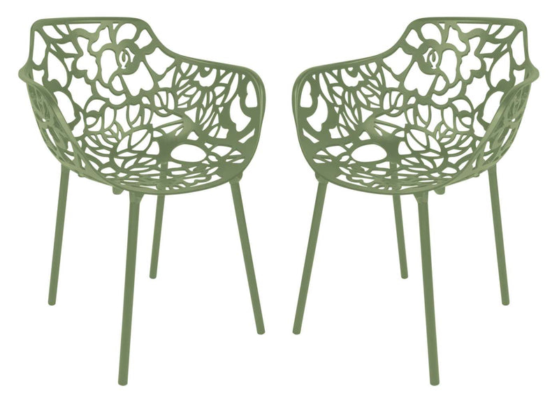 LeisureMod Modern Devon Aluminum Armchair, Set of 2 | Outdoor Chairs | Modishstore - 10
