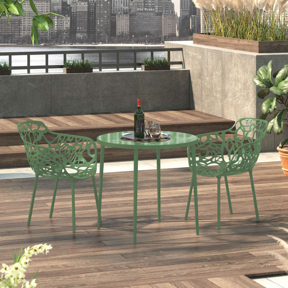 LeisureMod Modern Devon Aluminum Armchair, Set of 2 | Outdoor Chairs | Modishstore - 9
