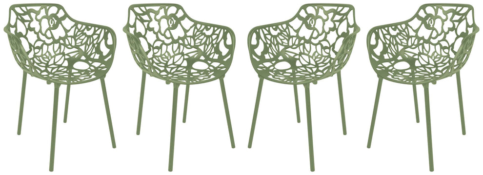 LeisureMod Modern Devon Aluminum Armchair, Set of 4 | Outdoor Chairs | Modishstore - 17