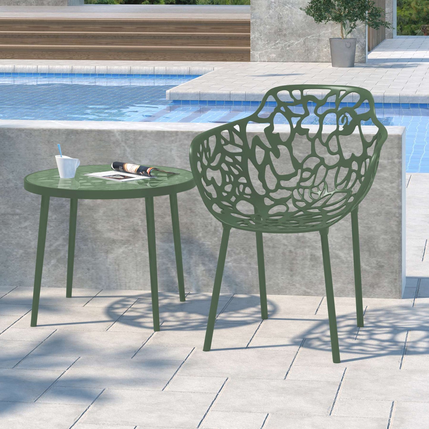 LeisureMod Modern Devon Aluminum Armchair | Outdoor Chairs | Modishstore - 10