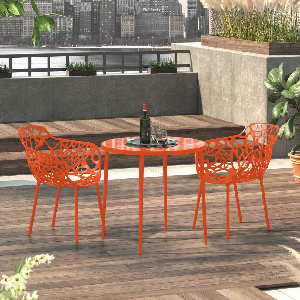 LeisureMod Modern Devon Aluminum Armchair, Set of 2 | Outdoor Chairs | Modishstore - 18