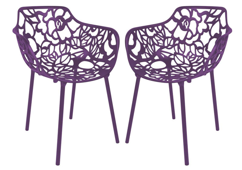 LeisureMod Modern Devon Aluminum Armchair, Set of 2 | Outdoor Chairs | Modishstore - 27