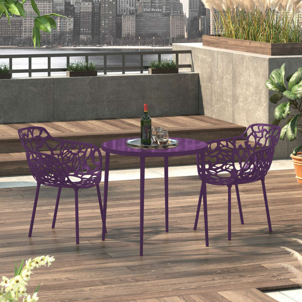 LeisureMod Modern Devon Aluminum Armchair, Set of 2 | Outdoor Chairs | Modishstore - 26