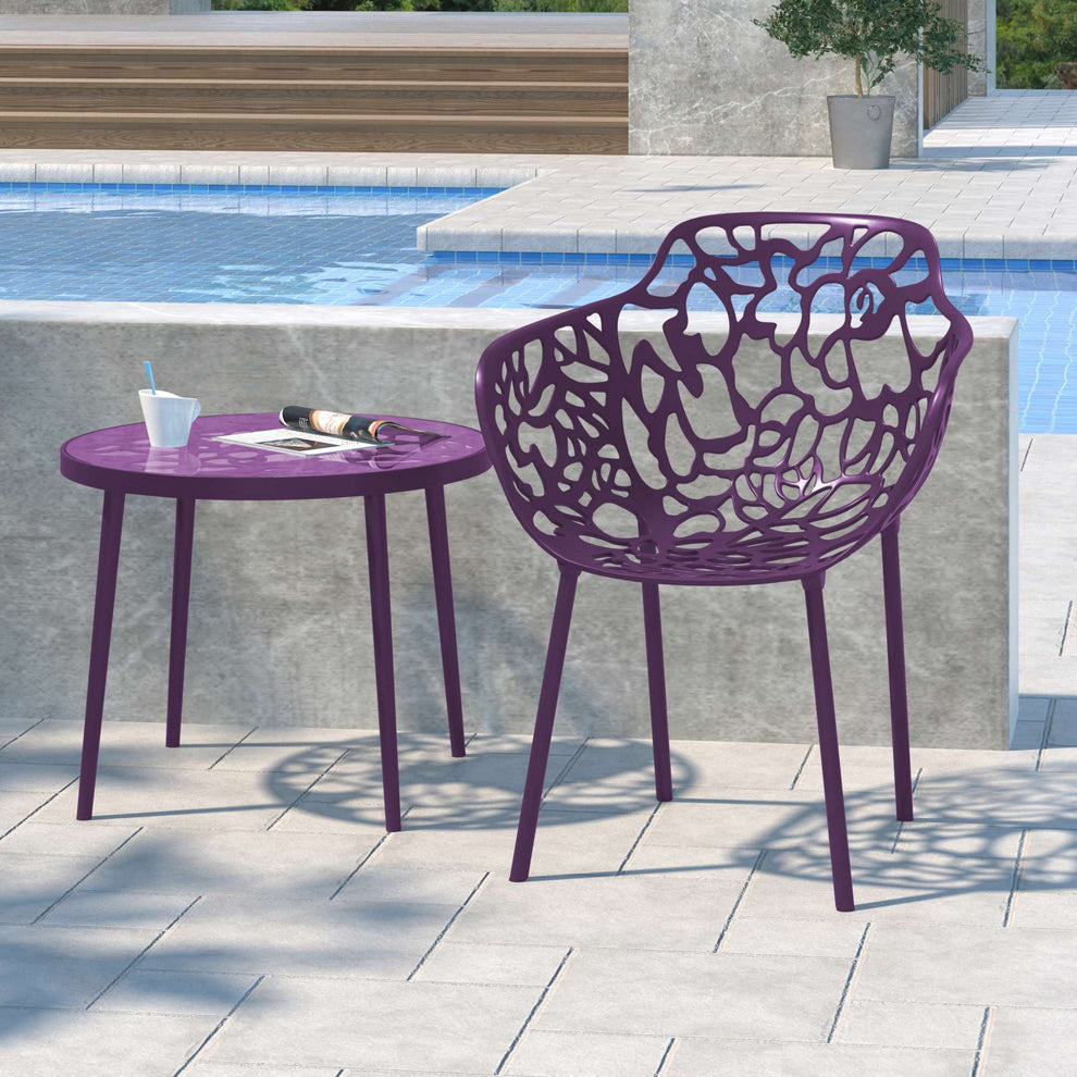 LeisureMod Modern Devon Aluminum Armchair, Set of 4 | Outdoor Chairs | Modishstore - 26