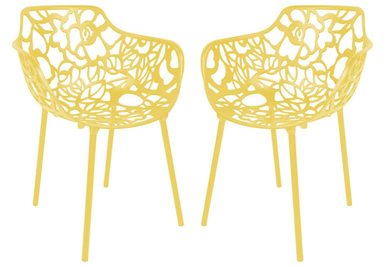 LeisureMod Modern Devon Aluminum Armchair, Set of 2 | Outdoor Chairs | Modishstore - 55