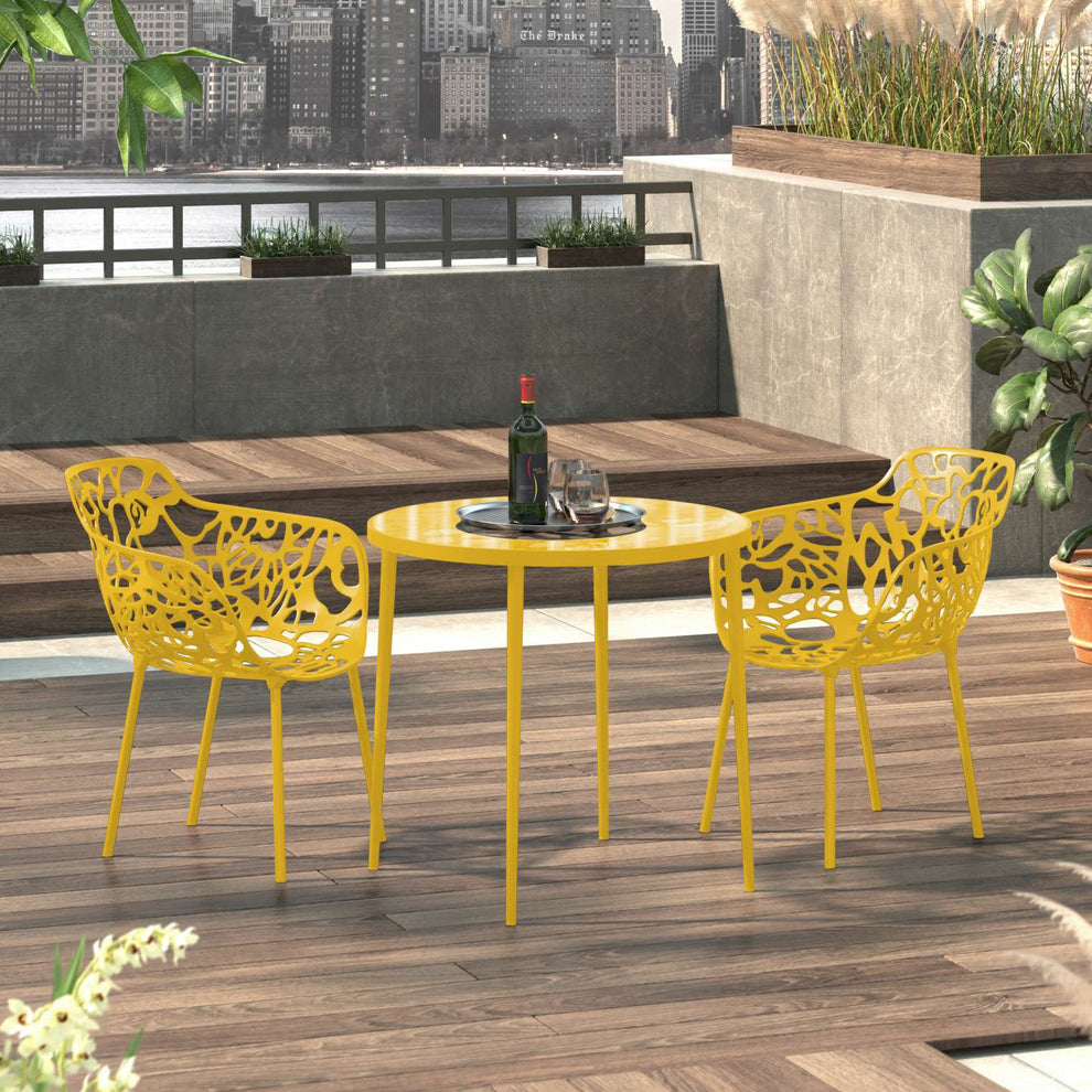 LeisureMod Modern Devon Aluminum Armchair, Set of 2 | Outdoor Chairs | Modishstore - 54