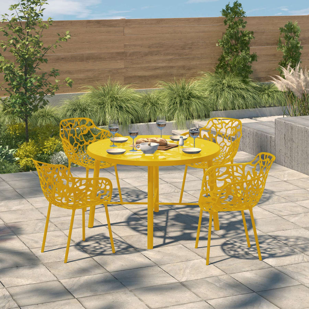 LeisureMod Modern Devon Aluminum Armchair, Set of 4 | Outdoor Chairs | Modishstore - 50