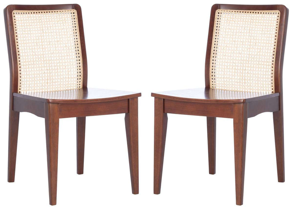 Safavieh Benicio Rattan Dining Chair Set Of 2 - Dark Brown | Dining Chairs | Modishstore - 3