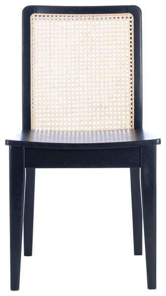 Safavieh Benicio Rattan Dining Chair Set Of 2 - Black | Dining Chairs | Modishstore - 2