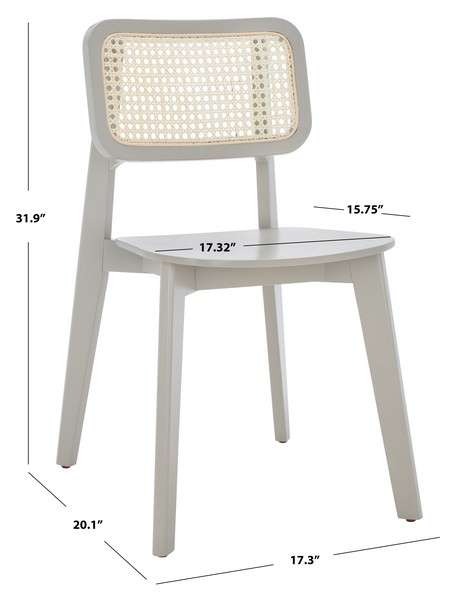 Safavieh Luz Cane Dining Chair Set Of 2 - Gray | Dining Chairs | Modishstore - 4