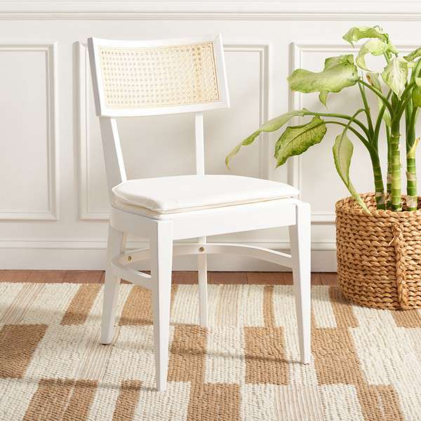 Safavieh Galway Cane Dining Chair - White | Dining Chairs | Modishstore