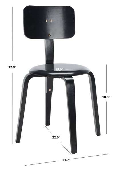 Safavieh Luella Stackable Dining Chair Set Of 2 - Black | Dining Chairs | Modishstore - 4