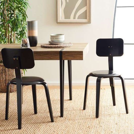 Safavieh Luella Stackable Dining Chair Set Of 2 - Black | Dining Chairs | Modishstore