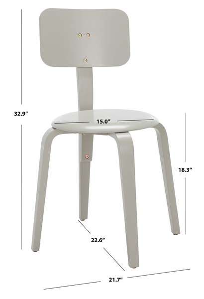 Safavieh Luella Stackable Dining Chair Set Of 2 - Gray | Dining Chairs | Modishstore - 4