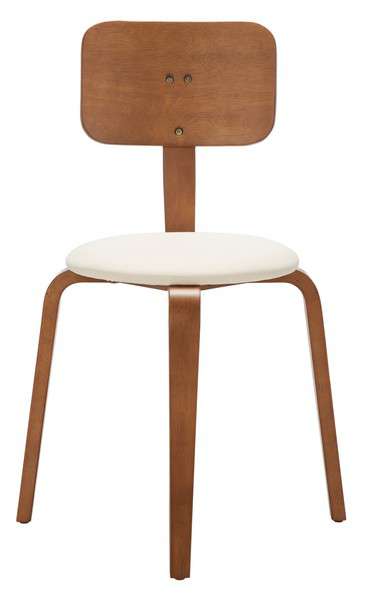 Safavieh Jo Upholstered Stackable Dining Chair Set Of 2 - Walnut | Dining Chairs | Modishstore - 2