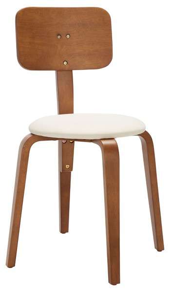 Safavieh Jo Upholstered Stackable Dining Chair Set Of 2 - Walnut | Dining Chairs | Modishstore - 3