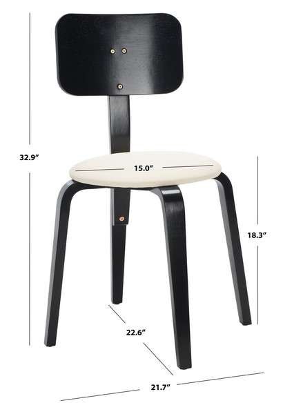 Safavieh Jo Upholstered Stackable Dining Chair Set Of 2 - Black | Dining Chairs | Modishstore - 4