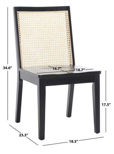 Safavieh Levy Dining Chair Set Of 2 - Black | Dining Chairs | Modishstore - 4