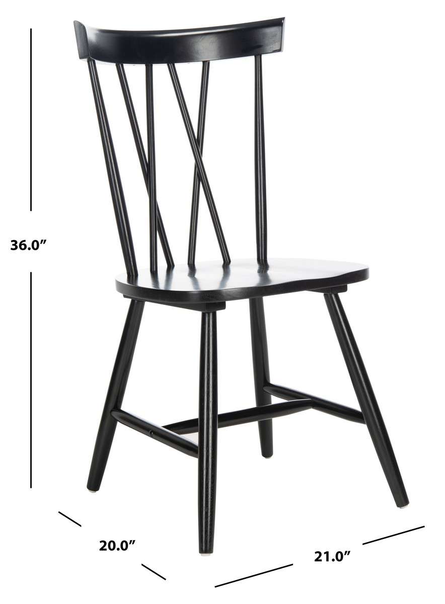 Safavieh Friar Dining Chair Set Of 2 - Black | Dining Chairs | Modishstore - 4