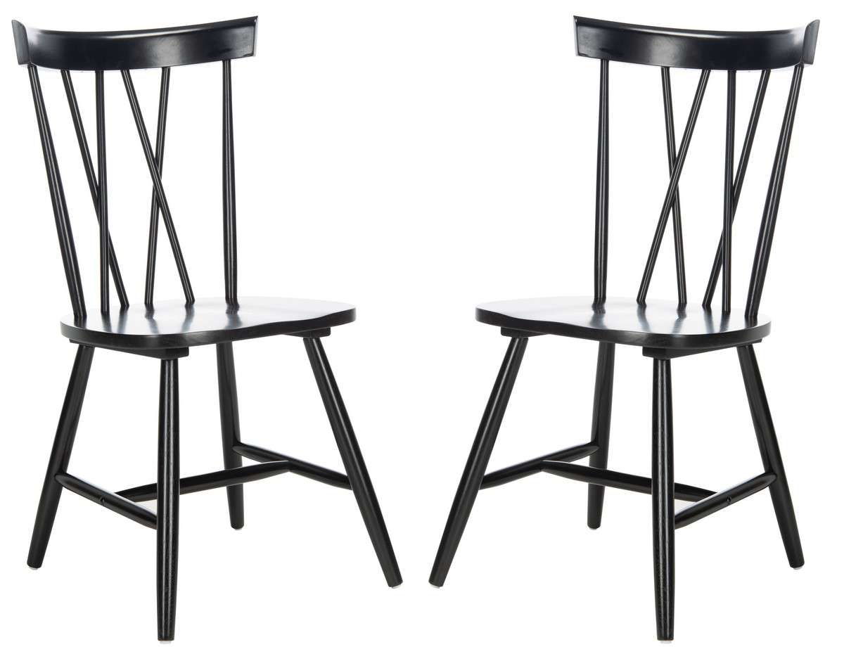 Safavieh Friar Dining Chair Set Of 2 - Black | Dining Chairs | Modishstore - 3