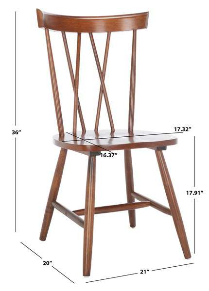 Safavieh Friar Dining Chair Set Of 2 - Walnut | Dining Chairs | Modishstore - 4