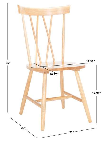 Safavieh Friar Dining Chair Set Of 2 - Natural | Dining Chairs | Modishstore - 4