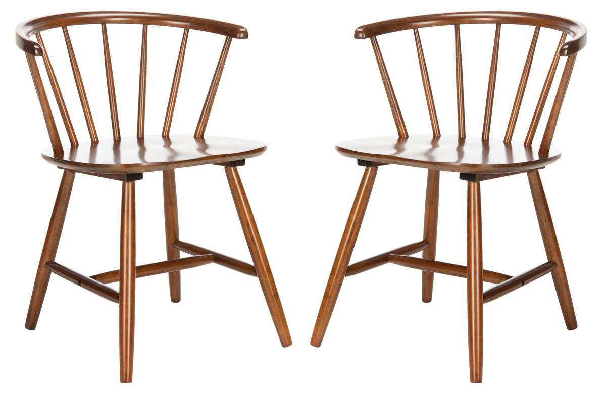 Safavieh Ceres Dining Chair Set Of 2 - Walnut | Dining Chairs | Modishstore - 2