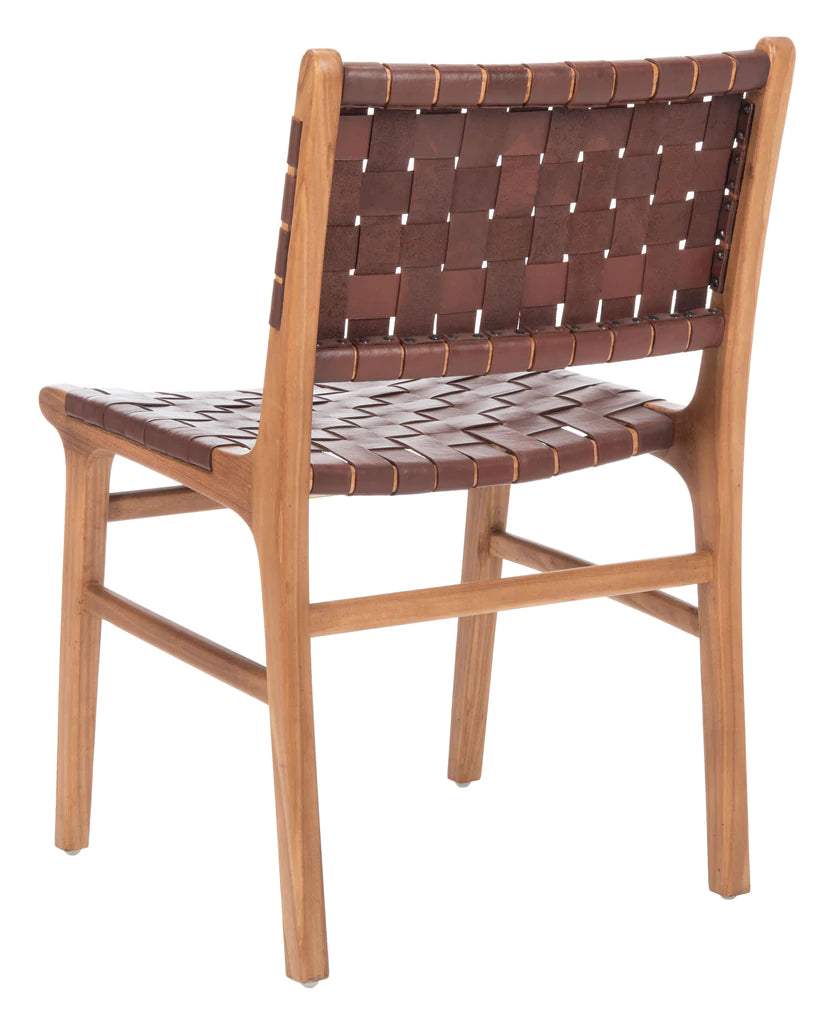 Safavieh Taika Woven Leather Dining Chair- Set of 2 | Dining Chairs | Modishstore - 7