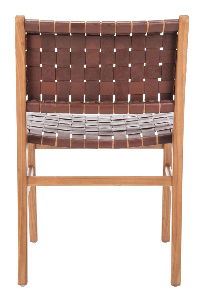 Safavieh Taika Woven Leather Dining Chair- Set of 2 | Dining Chairs | Modishstore - 4